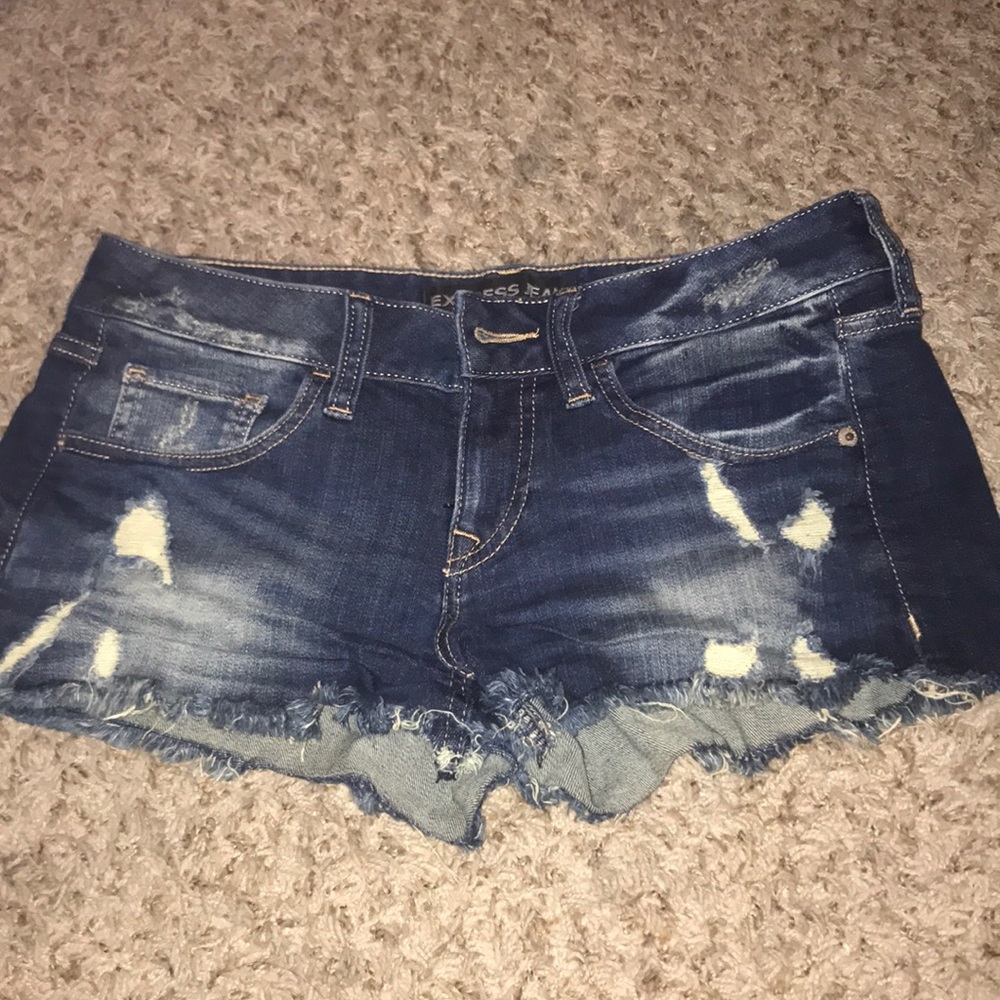 denim destroyed shorts from express, never worn